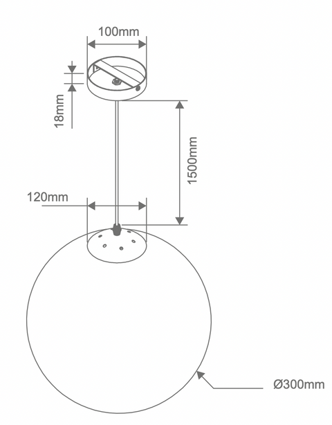 BUBBLE-300 CLEAR BALL 1XE27 PNDT