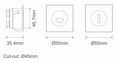 CAMINO-SQR-SLOT LED STEPLIGHT 3W IP54 240V TRIO