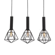 CLA Lighting Black Cage 3 light Diamond Pendant 