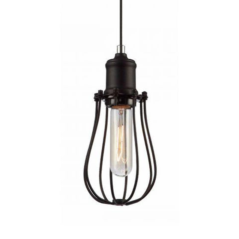 CLA Lighting Black Cage Pear Shaped Iron Pendant 