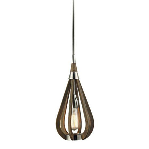 CLA Lighting Bonito Single Light Timber Pendant Taupe 