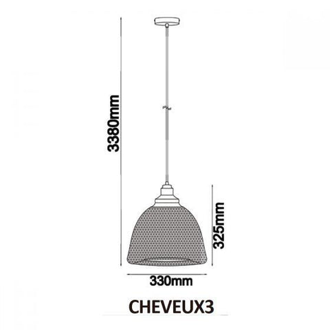 CLA Lighting Cheveux Black Mesh Bell Pendant 