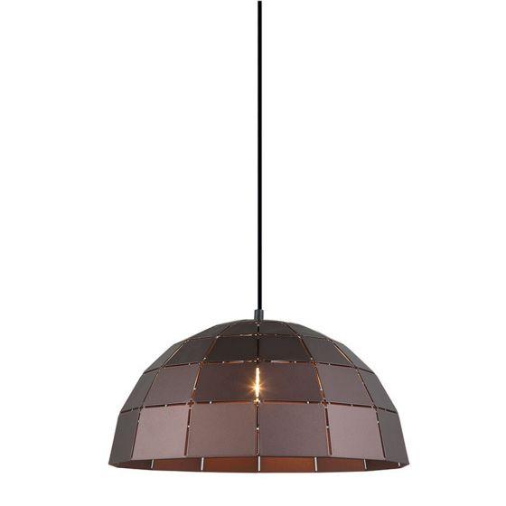 CLA Lighting Armis Dome Pendant in Matt White Champagne Gold and Coffee 