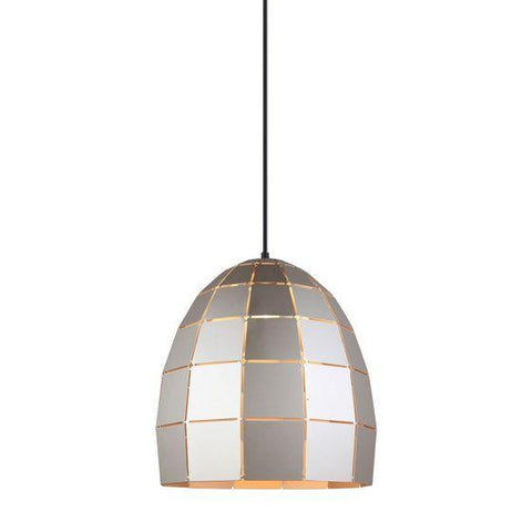 CLA Lighting Armis Ellipse Pendant in Matt White Champagne Gold and Coffee 