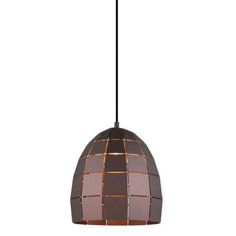 CLA Lighting Armis Ellipse Pendant in Matt White Champagne Gold and Coffee 