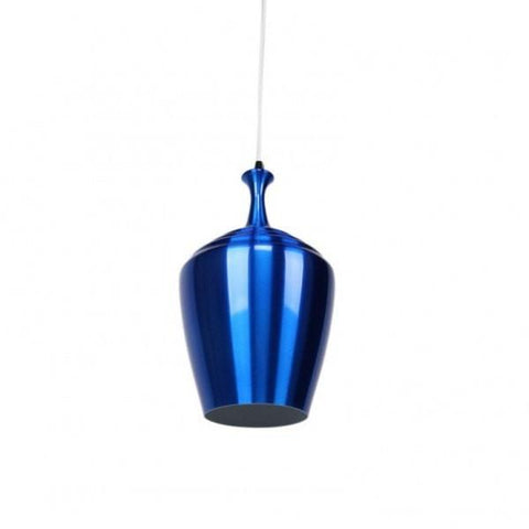 Eva Wide Pendant in Blue Flame Red or Wine Red Metal 32cm She Lights - Alpha Lighting & Electrics 