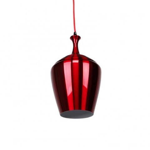 Eva Wide Pendant in Blue Flame Red or Wine Red Metal 32cm She Lights - Alpha Lighting & Electrics 