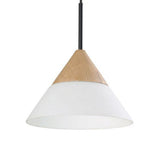 CLA Lighting Finn Blonde Wood and Glass Pendant 