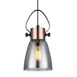 CLA Lighting Fumoso Copper and Glass Ellipse Pendant 