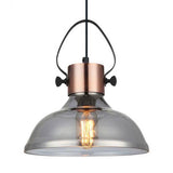 CLA Lighting Fumoso Copper and Glass Dome Pendant 