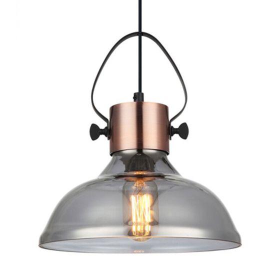 CLA Lighting Fumoso Copper and Glass Dome Pendant 