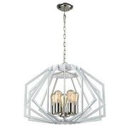 CLA Lighting Gamba Wide Angular Cage 5 Light Pendant White 