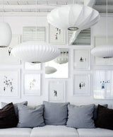 George Nelson Saucer Bubble Pendant Lamp Light White 40cm , 63cm or 90cm - Alpha Lighting & Electrics 