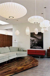 George Nelson Saucer Bubble Pendant Lamp Light White 40cm , 63cm or 90cm - Alpha Lighting & Electrics 