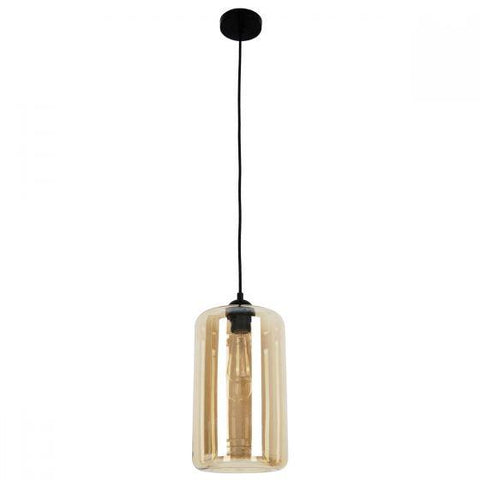 CLA Lighting Mason Oblong Shaped Pendant in Amber Clear and Smoked Glass 