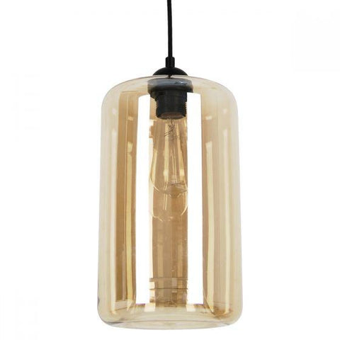 CLA Lighting Mason Oblong Shaped Pendant in Amber Clear and Smoked Glass 