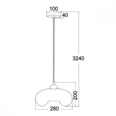 CLA Lighting Mason Oval Shaped Pendant in Amber Clear and Smoked Glass 