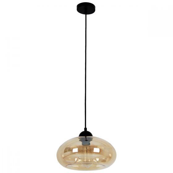 CLA Lighting Mason Oval Shaped Pendant in Amber Clear and Smoked Glass 
