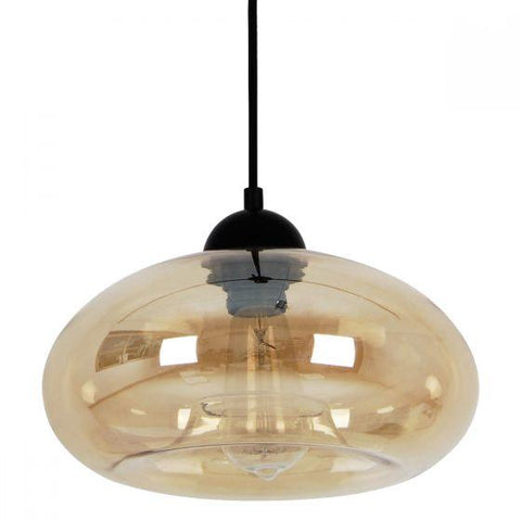 CLA Lighting Mason Oval Shaped Pendant in Amber Clear and Smoked Glass 