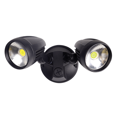 Domus Lighting MURO-PRO-30 Twin Head 30W LED Spotlight - TRIO Tricolour | Alpha Lighting & Electrics 
