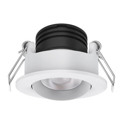 Pico-3 Mini Round 3W Dimmable Led Tiltable Tricolour Downlight - White