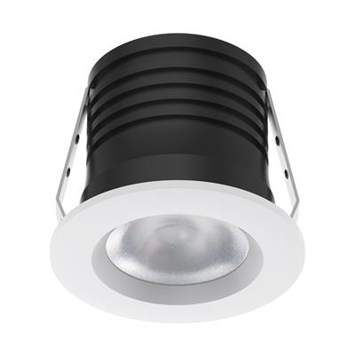 Pico-3 Mini Round 3W Dimmable Led Fixed Tricolour Downlight - White