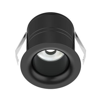 Pico-7 Mini Round 7W Dimmable Led Tricolour IP54 Downlight -Black