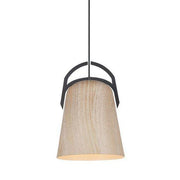 CLA Lighting Legna Natural Oak Ellipse Shaped Pendant 