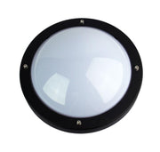 Wall Light Outdoor Round E27 in Black Graphite or White 27cm Primo Oriel | Alpha Lighting & Electrics 