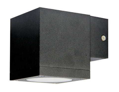 Wall Light Outdoor GU10 in Black Graphite or White 9cm Kube Oriel Lighting | Alpha Lighting & Electrics 