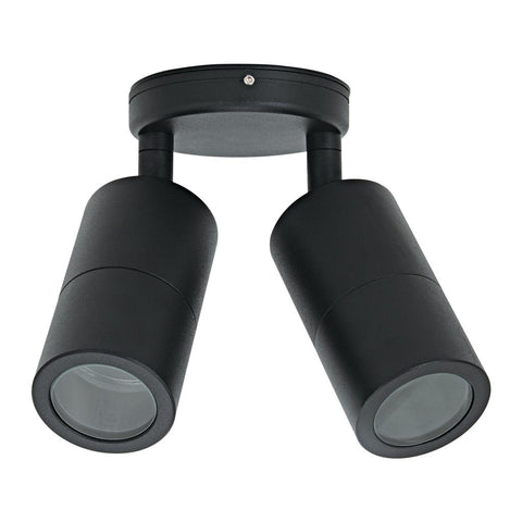 Domus Lighting Shadow 2 Light Adjustable 240V GU10 Spotlight - Textured Black