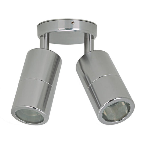 Domus Lighting Shadow 2 Light Adjustable 240V LED GU10 Spotlight - Black, White, Titanium Silver, Copper, 316 Stainless Steel | Alpha Lighting & Electrics 