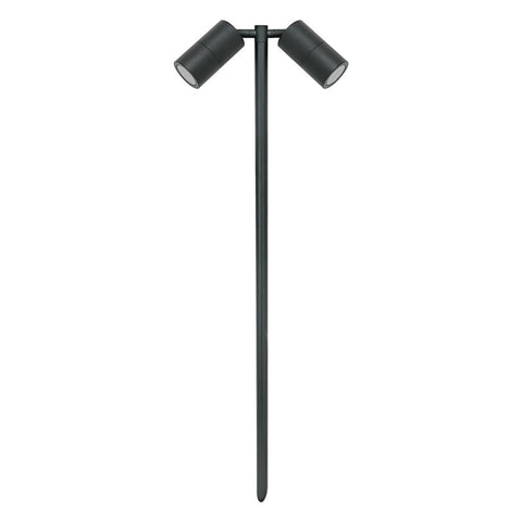 Domus Lighting Shadow 2 Light Adjustable 12V LED MR16 Garden Spike Light - Black, 316 Stainless Steel | Alpha Lighting & Electrics 