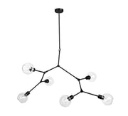 Padua Contemporary Clear Glass Black or Brass Pendant Light Oriel Lighting - Alpha Lighting & Electrics 