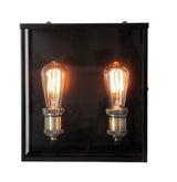 Wall Light Outdoor Twin Matt Black E27 in 30cm Oakland Oriel Lighting - Alpha Lighting & Electrics 