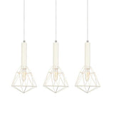 CLA Lighting White Cage 3 Light Diamond Pendant 