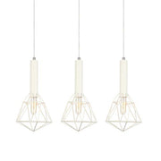 CLA Lighting White Cage 3 Light Diamond Pendant 