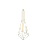 CLA Lighting White Cage Single Light Diamond Pendant 